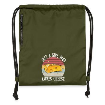 Just A Girl Who Loves Cheese Shirt Cheese Lover - Turnbeutel aus Recycling-Material - military Green - Vorne