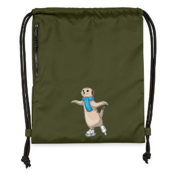 Suricates patins à glace - Sac à cordon en polyester recyclé - military green - Devant