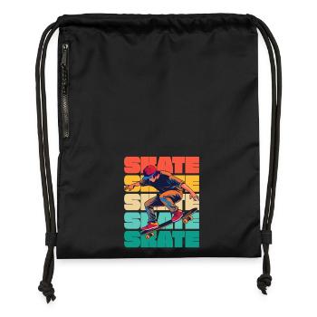 Skateboarding Cool Skater Boy Bunt - Turnbeutel aus Recycling-Material - Schwarz - Vorne