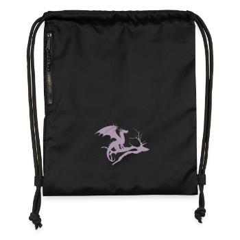 drache design silhouette toter baum - Turnbeutel aus Recycling-Material - Schwarz - Vorne