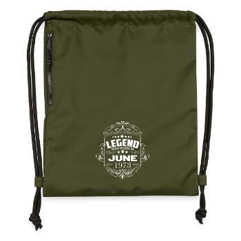 Juni 1973 Geburtstag Legende Sprüche - Turnbeutel aus Recycling-Material - military Green - Vorne