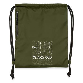 76th birthday 76 years matrix determinant - Gymsac made from recycled material - military green - Front