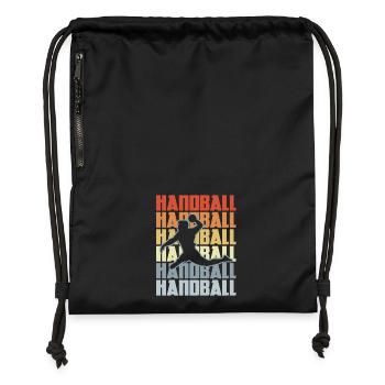 Vintage Handball - Turnbeutel aus Recycling-Material - Schwarz - Vorne