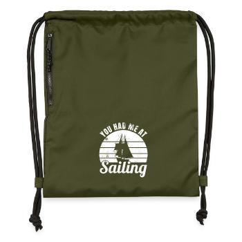 Segeln Witz - Turnbeutel aus Recycling-Material - military Green - Vorne