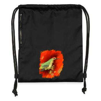 Cadeau en rouge et vert, super, haute qualité - Sac à cordon en polyester recyclé - noir - Devant