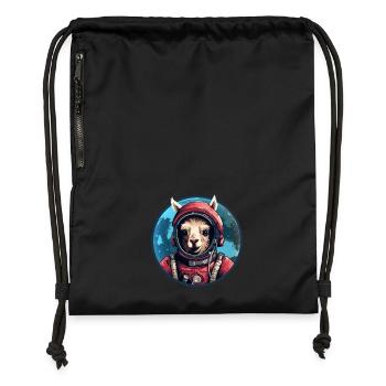Astronaut Lama - Gymsac made from recycled material - black - Front