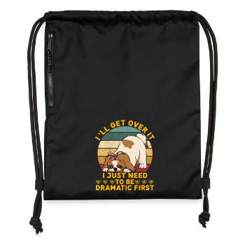 Je vais m’en remettre, j’ai juste besoin d’être dramatique d’abord - Sac à cordon en polyester recyclé - noir - Devant