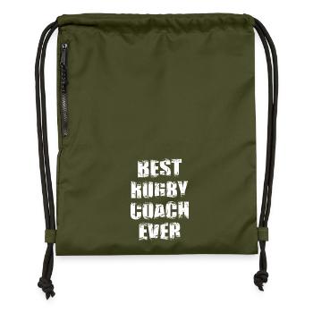 Best rugby coach of all time - Gymsac made from recycled material - military green - Front