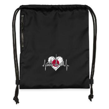 Tokyo Skyline Heartbeat Japan Flag I Love Tokyo - Gymsac made from recycled material - military green - Front
