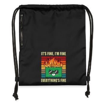 Dumpster Fire Es ist gut, dass ich gut abgeschnitten habe Funny Men - Turnbeutel aus Recycling-Material - Schwarz - Vorne