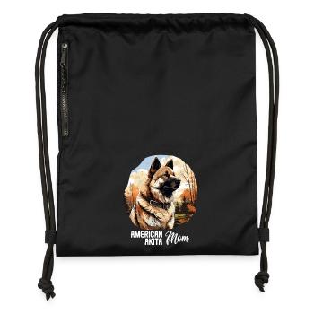 Dog American Akita - Gymsac made from recycled material - military green - Front