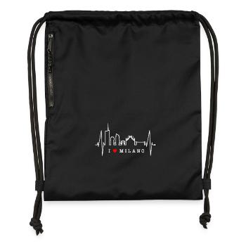 Milan Skyline Italy Heartbeat Fan Love Milano - Gymsac made from recycled material - military green - Front