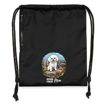 Chien Bichon Friesé - Sac à cordon en polyester recyclé - military green - Devant