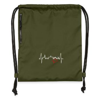Amsterdam Skyline Netherlands Heartbeat Holland - Gymsac made from recycled material - military green - Front