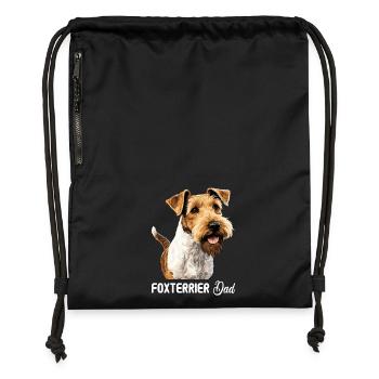 Dog Fox Terrier - Gymsac made from recycled material - military green - Front