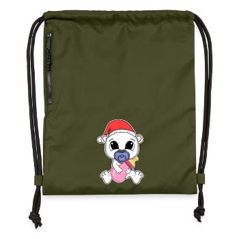 Eisbär Baby Weihnachten Bär - Turnbeutel aus Recycling-Material - military Green - Vorne