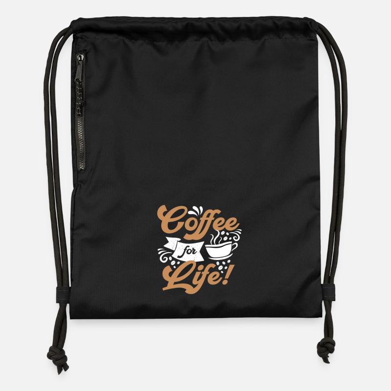 Café pour la vie - Sac à cordon en polyester recyclé - noir