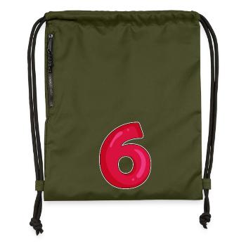 6 - Gymsac made from recycled material - military green - Front