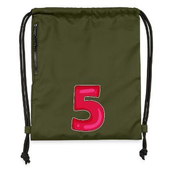 5 - Gymsac made from recycled material - military green - Front