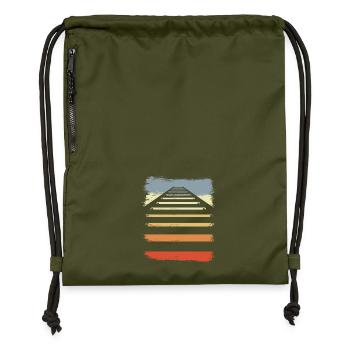 Voies ferrées - Sac à cordon en polyester recyclé - military green - Devant