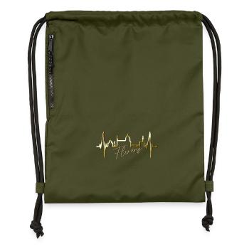 Florence Skyline Italy Heartbeat I Love Firenze - Gymsac made from recycled material - military green - Front