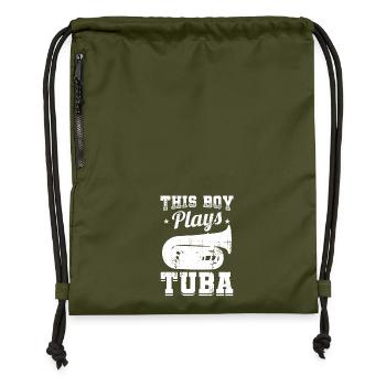Tuba boy - Gymsac made from recycled material - military green - Front