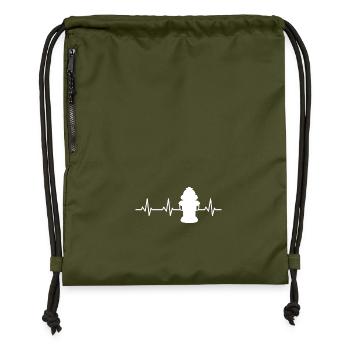 Battements de cœur de la bouche d’incendie - Sac à cordon en polyester recyclé - military green - Devant