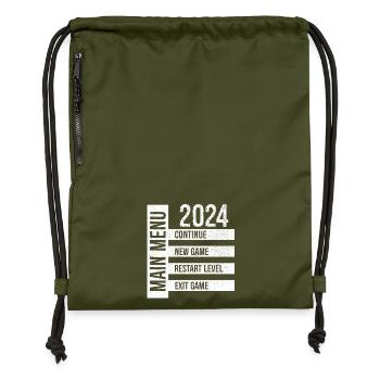 Main Menu Continue New Game Restart Level Exit - Gymsac made from recycled material - military green - Front