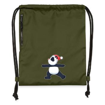 Panda Weihnachten Yoga - Turnbeutel aus Recycling-Material - military Green - Vorne