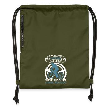 Cycling Motivation - Gymsac made from recycled material - military green - Front