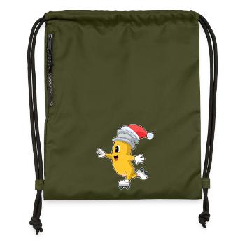Bleistift Weihnachten Rollschuhe - Turnbeutel aus Recycling-Material - military Green - Vorne