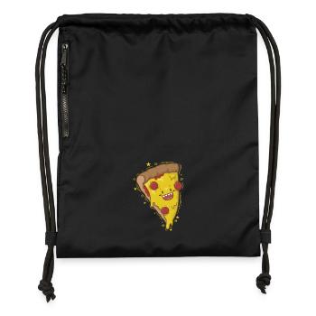 Salami Pizza is happy - Gymsac made from recycled material - black - Front