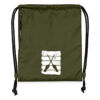 Drumsticks Drawing - Gymsac made from recycled material - military green - Front