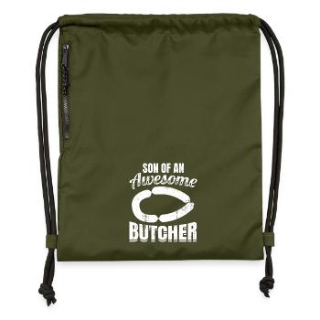 Fils de boucher - Sac à cordon en polyester recyclé - military green - Devant