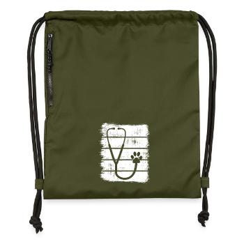 Stethoscope Sketch - Gymsac made from recycled material - military green - Front