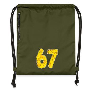 67 ans de Lustig Käse - Sac à cordon en polyester recyclé - military green - Devant