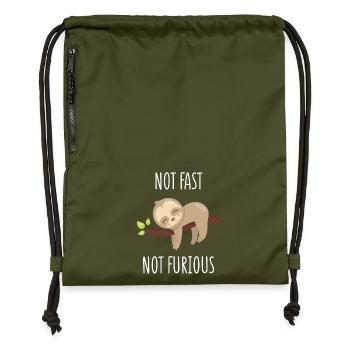 Pas rapide, pas furieux - Sac à cordon en polyester recyclé - military green - Devant