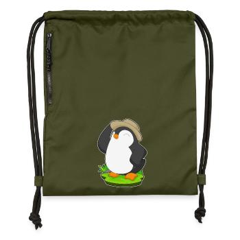 Pinguin Hut - Turnbeutel aus Recycling-Material - military Green - Vorne