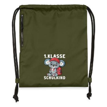 Koalabär Koala 1 Klasse Einschulung Erstklässler - Turnbeutel aus Recycling-Material - military Green - Vorne