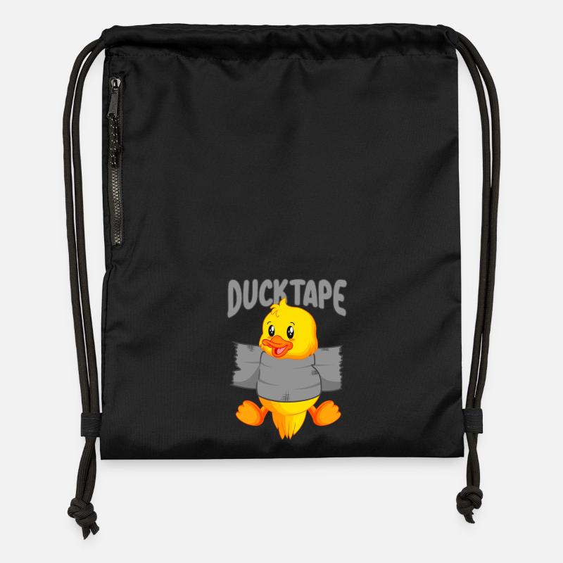 Ruban adhésif Duck | Canetons avec ruban adhésif - Sac à cordon en polyester recyclé - noir