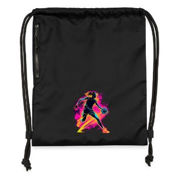 Basketball player 80s style - Gymsac made from recycled material - black - Front