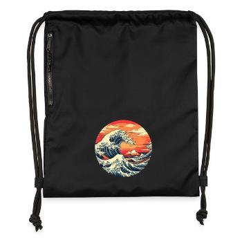 Große Welle The Great Wave Kanagawa - Gymsac made from recycled material - black - Front