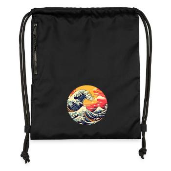 Große Welle The Great Wave Kanagawa - Gymsac made from recycled material - black - Front