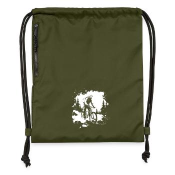 Mountain Bike Graphics - Gymsac made from recycled material - military green - Front