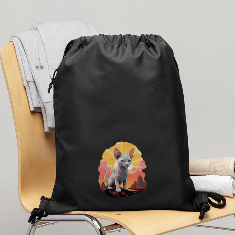 Chaton Devon Rex Chat Devon Rex Sac à cordon en polyester recyclé