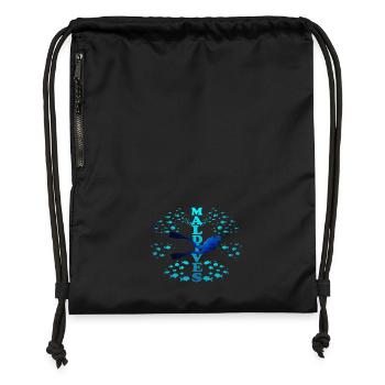 Malediven Blau Maldives Blue - Gymsac made from recycled material - black - Front