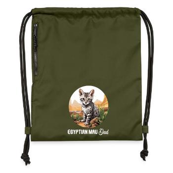 Egyptian Mau Kitten Cat Egyptian Mau - Gymsac made from recycled material - military green - Front