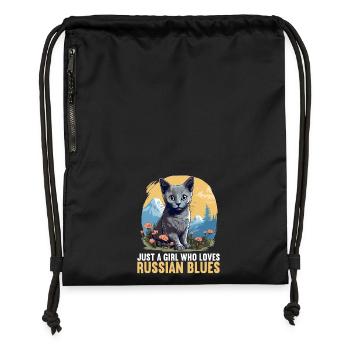 Russian Blue Cat Russisch Blau Katze - Gymsac made from recycled material - black - Front