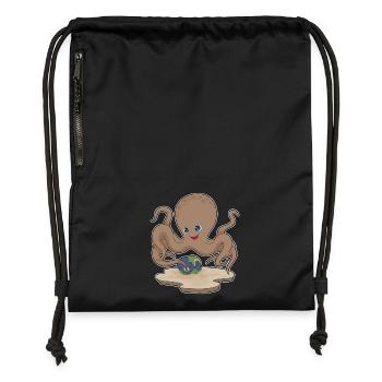 Octopus Treasure Chest - Gymsac made from recycled material - military green - Front