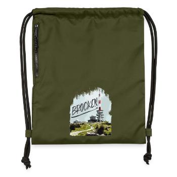 Brocken transmitter and second-hand shop - Gymsac made from recycled material - military green - Front